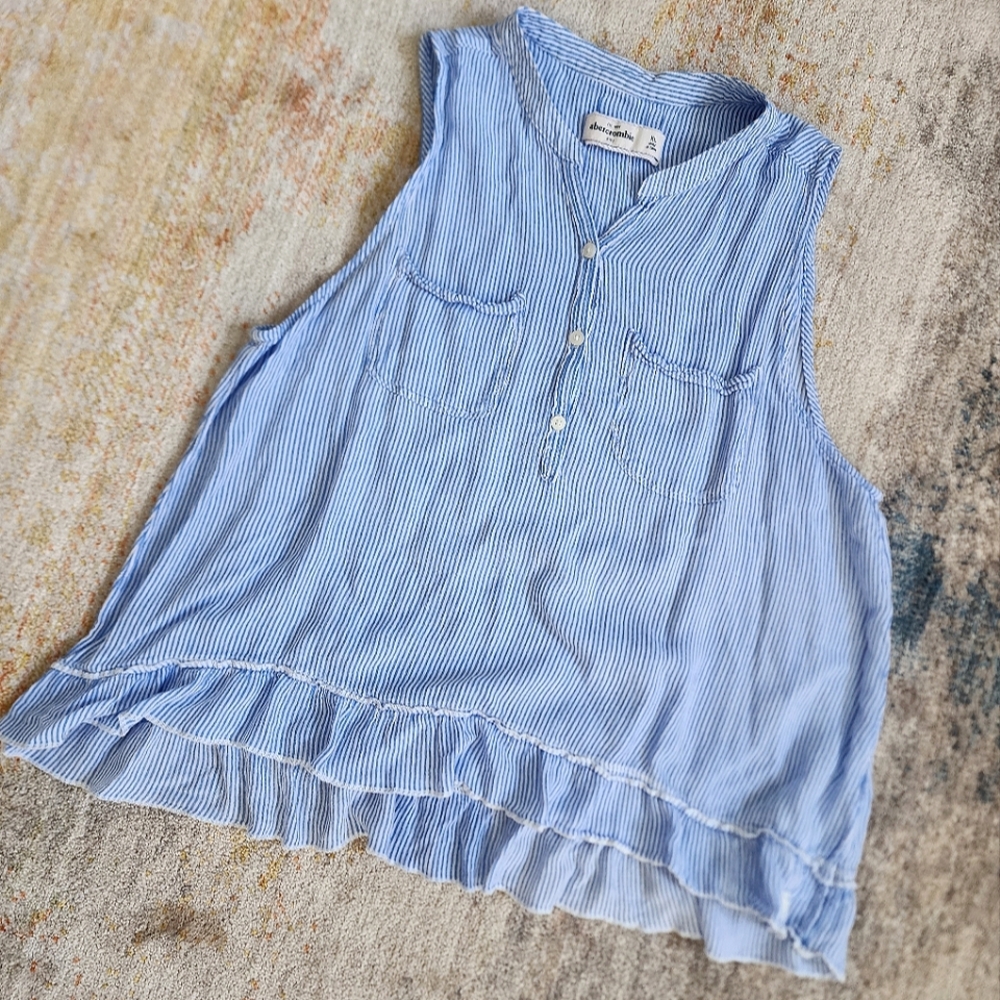 Abercrombie Kids Pinstripe Sleeveless Blouse